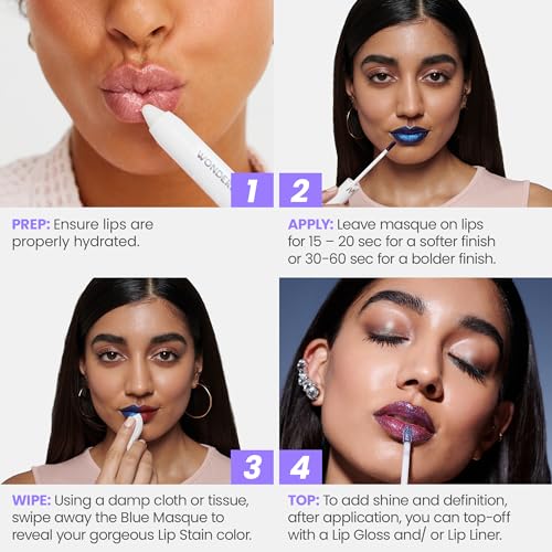 Wonderskin Wonder Blading Lip Stain Peel Off Masque - Long Lasting, Waterproof (First Kiss) with Top Gloss - Red Glitter Lip Gloss, Hydrating and High Shine Finish