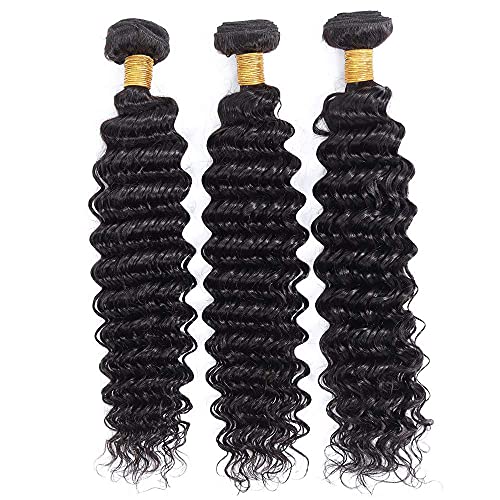 Deep Wave Human Hair Bundles - 12, 14, 16 Inch Brazilian Virgin Hair