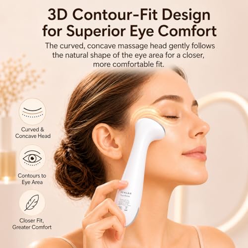 SENLAN 3-in-1 Heated & Cooling Eye Massager Wand for Dark Circles