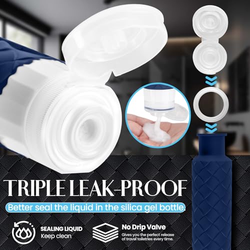 TSA Approved Travel Bottles for Toiletries - Silicone, Leak-Proof, 3oz