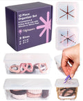 6-Piece Clear Plastic Drawer Organizer Set with Silicone Lids for Accessories Storage
