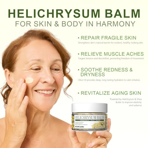 Morovan Elderly Bruise Balm Helichrysum: Multi-Purpose Skin Balm for Bruises, Veins, Burns & Redness from Activity & Aging, Promotes Healing & Circulation for Men & Women