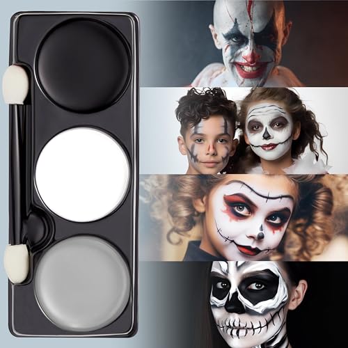 Halloween Skeleton Makeup Palette 3 Colors with Brush