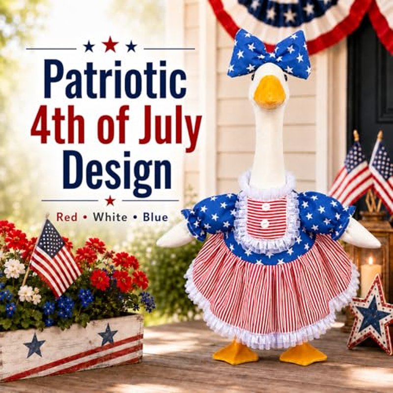 Patriotic 4th of July Porch Goose Outfit for 23 Inch Statue