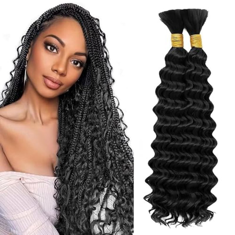 Freiuoke 20 Inch Deep Wave Human Braiding Hair - 2 Bundles