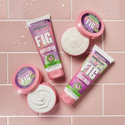Soap & Glory Fresh as Fig Vegan Body Lotion - Limited Edition Body Lotion for Dry Skin - Made with Almond Oil, Rosehip Seed Oil & Vitamin E - Scented with Fig & Sparkling Lemon Blossom (250 ml)