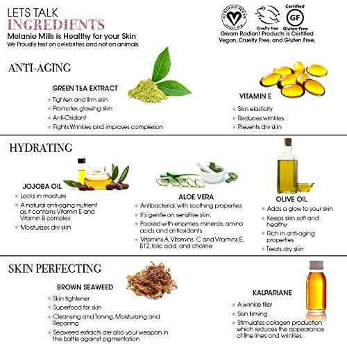 Melanie Mills Hollywood Gleam Body Radiance All In One Makeup, Moisturizer & Glow For Face & Body - Rose Gold, 3.4 fl.oz.