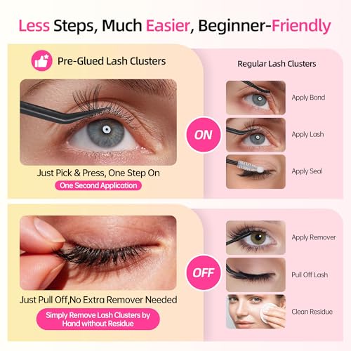 Wispy Self Adhesive Eyelash Clusters - C Curl 8-16mm