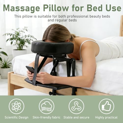 Massage Headrest for Bed - Adjustable Face Cradle Pillow