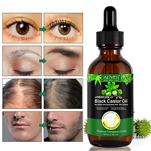 Black Castor Oil for Hair Growth & Eyelashes, 2 Fl Oz
