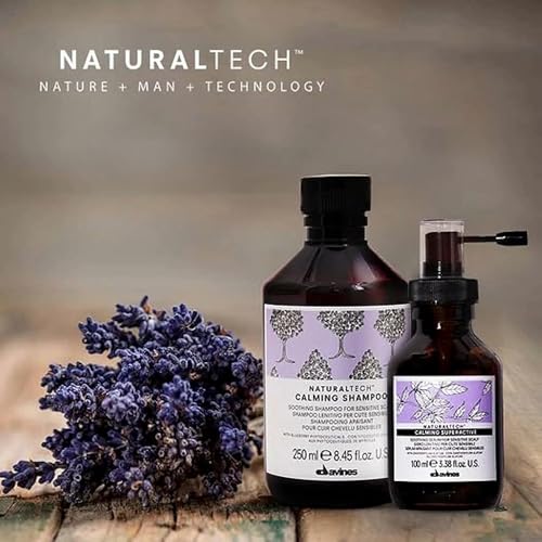 Davines Naturaltech Calming Shampoo, Soothing & Relieving for Sensitive Scalp - With Blueberry Phytoceuticals - Gentle Cleanser Reduces Itching & Redness, 8.45 Fl Oz