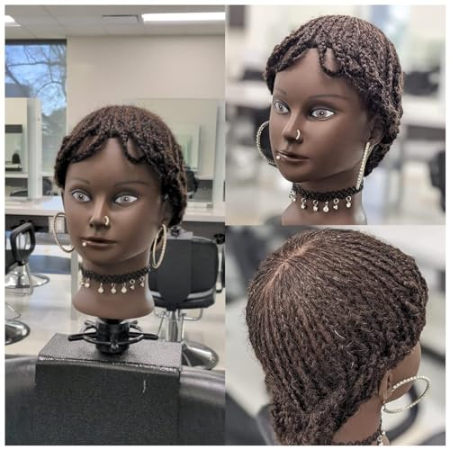 Human Hair Mannequin Head Afro Curly 9" with Stand