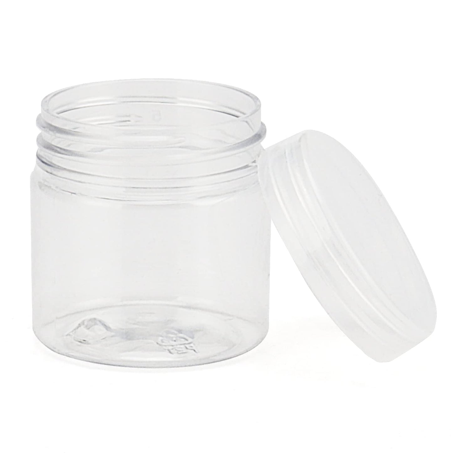 MUKLEI 70 PCS 2oz Clear Plastic Bead Containers, Round Bead Containers with Lids, Mini Sample Container for Lotions, Beads, Candies, Spice