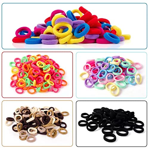 500Pcs Baby Hair Ties Elastic Cotton Ponytail Holders