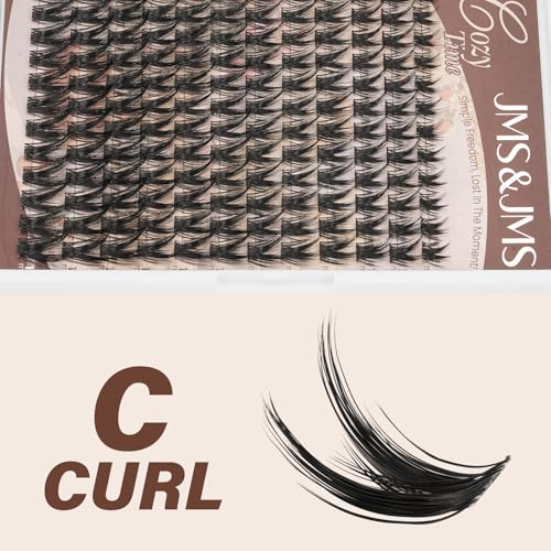 JMS&JMS Lash Clusters Kit Lash Extension Kit 144Pcs C Curl Manga Wispy Eyelash Clusters Kit Natural Volume Eyelash Extensions Individual Lashes Kit at Home (C-8-18MIX)