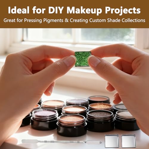 20 Empty Eyeshadow Pans with Depotting Tool - 26mm Metal Makeup Containers