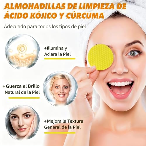 Turmeric Kojic Acid Cleansing Pads - 20 Count Facial Wipes