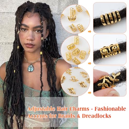 300 Pcs Gold Hair Cuffs Clips for Braids - 12 Styles