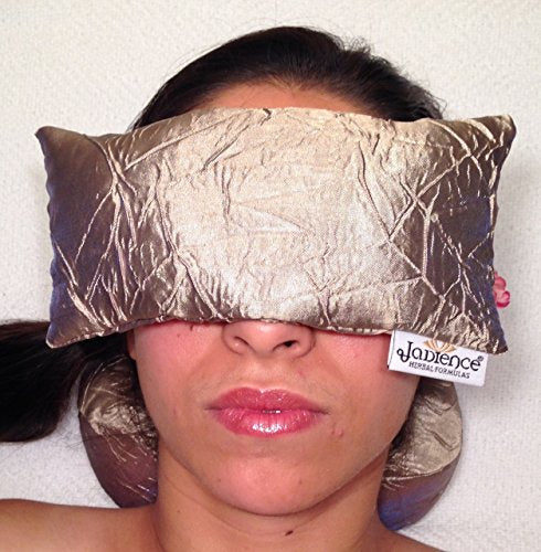Lavender Eye Mask with Jade - Gold Cotton Blend