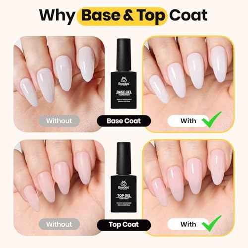 Beetles Builder Gel Set,3 Pcs 8 in 1 Nail Strengthening Apex Building Extension for Beginner DIY Salon at Home,Clear Builder Nail for Nails with Base and Top Coat Gel,UV & LED Lamp Needed