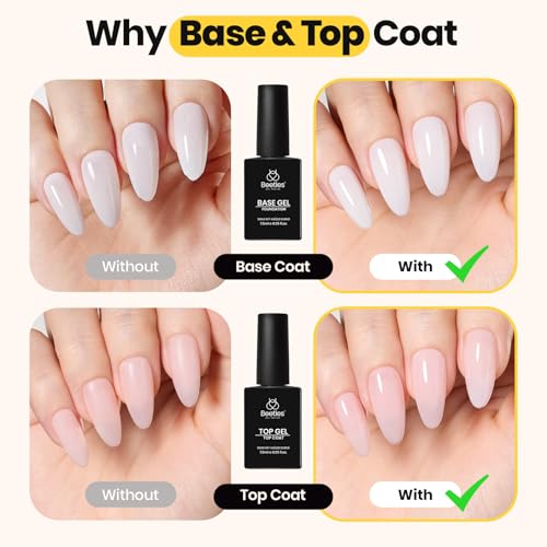 Beetles Builder Gel Set with Base & Top Coat - Clear Gel for Nails