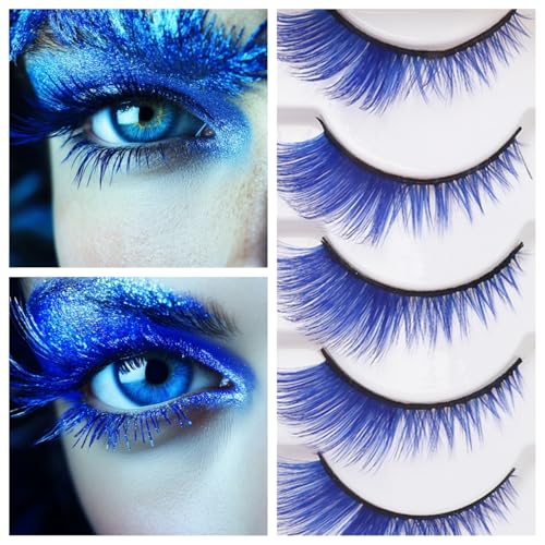 Colorful Cat Eye False Eyelashes 5 Pairs Set