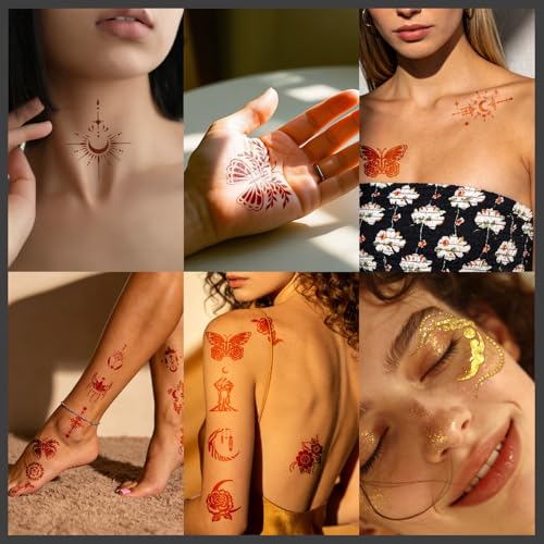 Temporary Tattoo Stencils Kit, 40 Sheets Henna Body Art