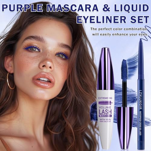Blue 5D Mascara and Eyeliner Set Waterproof