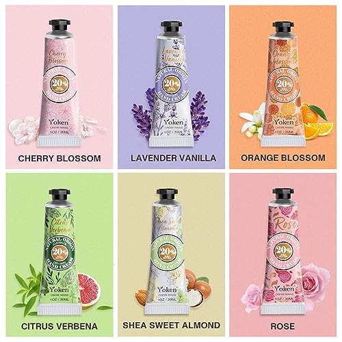 Yoken Shea Butter Hand Cream Gift Set, 6 x 1oz Travel Size