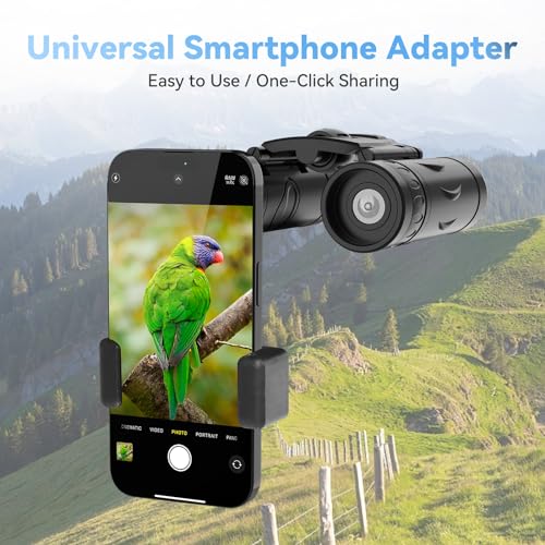 300x25 Binoculars for Adults and Kids, High Powered Mini Pocket Binoculars with Phone Adapter, Waterproof Compact Binoculars for Bird Watching