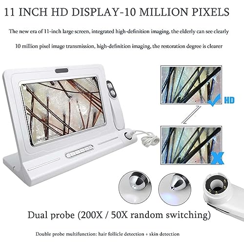 Skin & Hair Analyzer with 11" LCD Screen, 50X 200X Magnification