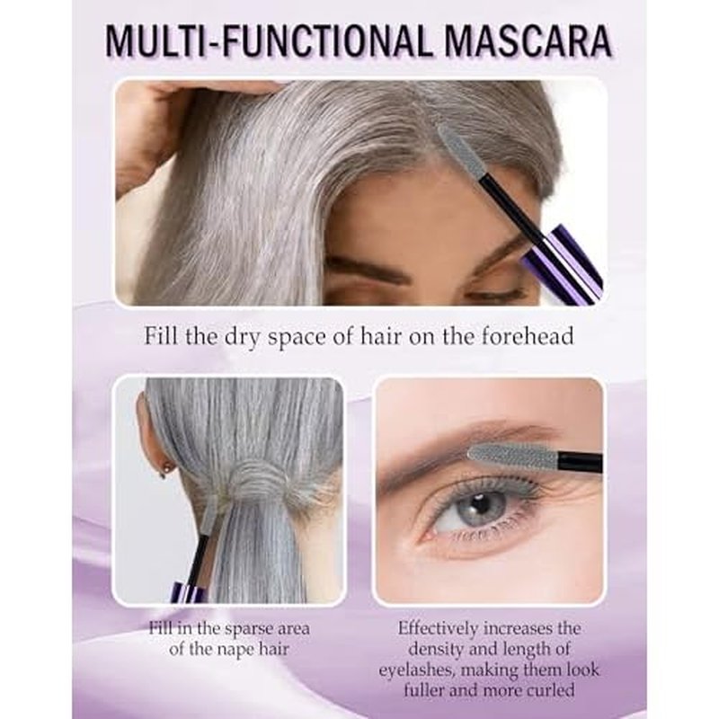 5D Grey Mascara for Eyelashes-1Pcs Longlasting Waterproof Smudge-Proof Colored Cold Gray Mascara Volume and Length, Volumizing Defining Eye Lashes, Women¡¯s Day Eye Makeup Gift for Older Women 60 plus