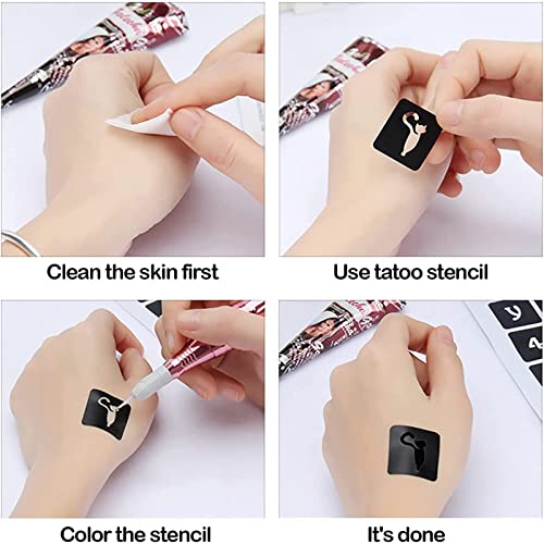 344 PCS Temporary Tattoo Stencils Reusable Kit