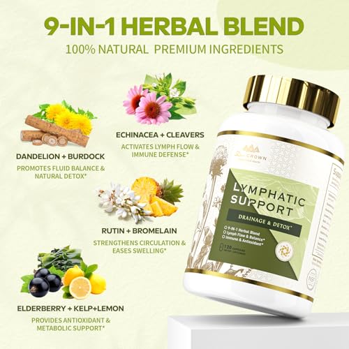 Lymphatic Drainage Supplement – 600mg Echinacea, 120 Capsules