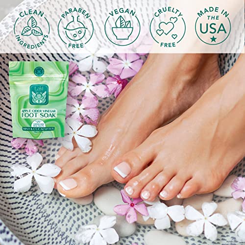 Laki Naturals Apple Cider Vinegar Foot Soak, Foot Detox Soak, Pedicure Soak, Foot Soak Callus Remover, Foot Treatment, Epsom Salt Foot Soak with Hawaiian Sea Salts (10 oz) (Mint & Eucalyptus)