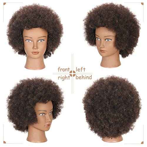 Mannequin Head with 100% Human Hair - Afro Style for Braiding & Styling Practice