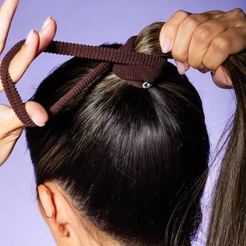 GIMME Thick Hair Bands Extra Stretch - 6 Pack Dark Brown