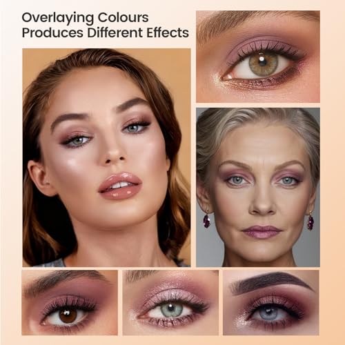 Noerrors Plum Light Burgundy Eyeshadow Quad Palette, Nude Beige Brown Taupe Mauve Natural Velvet Matte Eyeshadow for Women, Silky Fine Powder Lightweight Blendable Neutral Shimmer Eye Makeup Palette