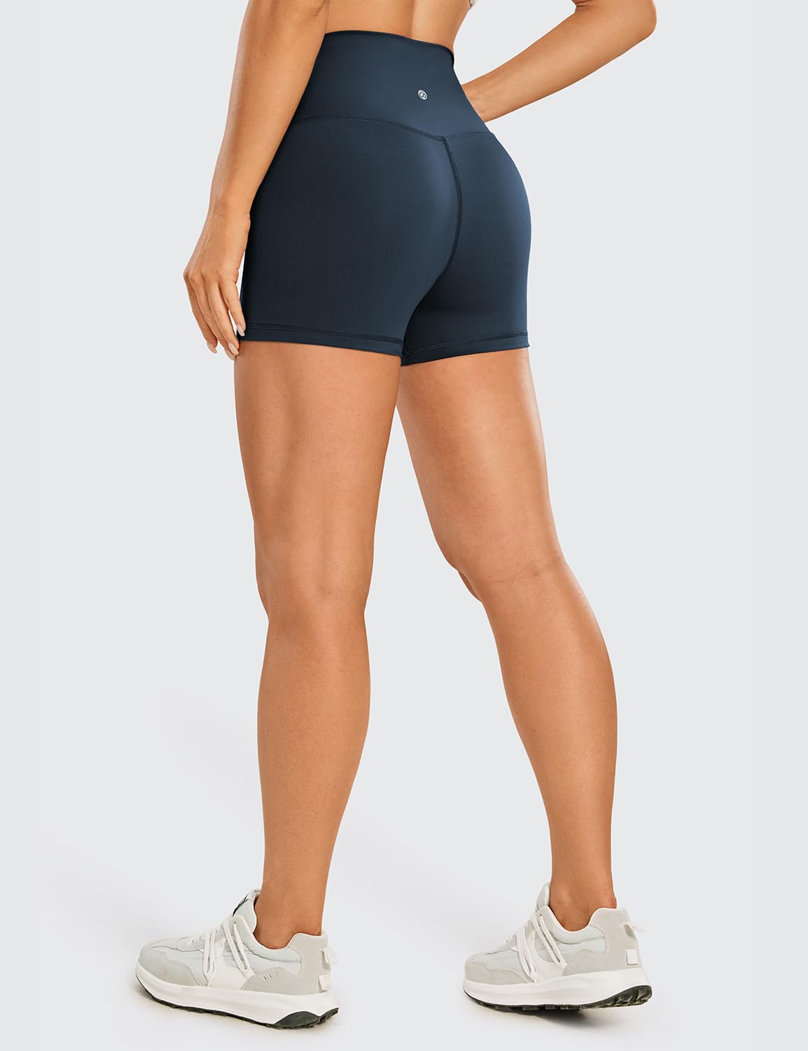 CRZ YOGA Women's Naked Feeling Biker Shorts - 3 Inches High Waisted Yoga Workout Running Spandex Shorts True Navy XX-Small