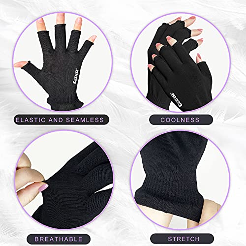 GSAFEME Fingerless Cotton Moisturizing Gloves for Dry Hands & Eczema - 3 Pairs