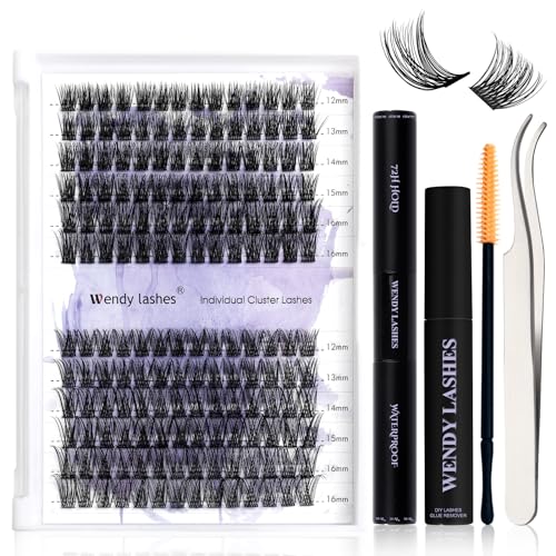 WENDY Lash Extension Kit D Curl 12-16mm Clusters with Glue