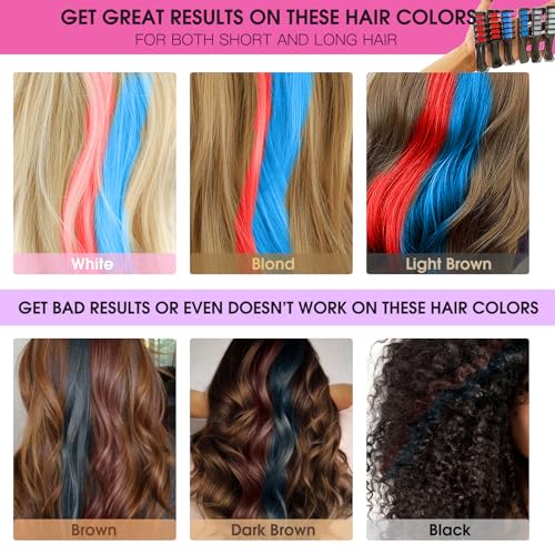 Washable Temporary Hair Chalk Comb for Kids - Red, White, Blue
