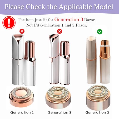 Generation 3 Facial Hair Remover Replacement Heads for Finishing Touch Flawless,Double Precision Blades Replacement Heads Compatible with Finishing Touch Flawless Gen 3,Pack of 3.