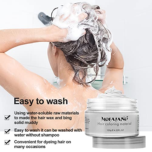 White Hair Wax Color - Temporary Washable Styling Clay
