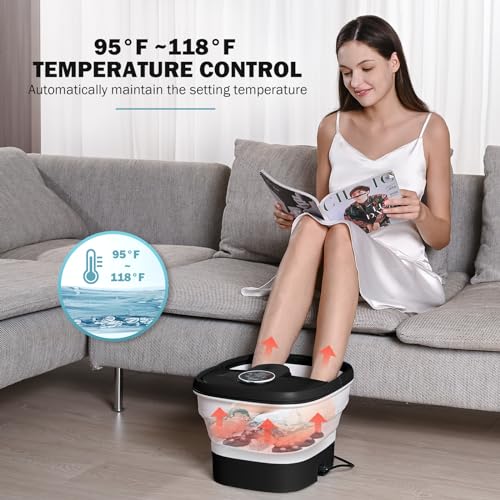 Collapsible Electric Foot Spa with Heat & Shiatsu Massage
