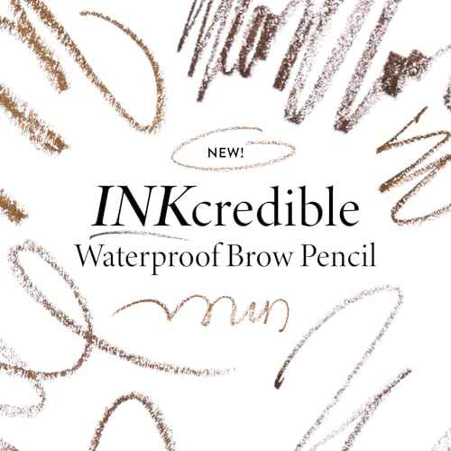 LAURA GELLER NEW YORK INKcredible Waterproof Brow Pencil- Blending Spoolie Brush - Long Lasting Eyebrow Filler (03 Medium Brown)