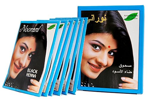 Noorani Black Henna 6 Pack - Natural Hair Color 10g Sachets
