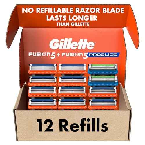 Gillette Fusion5 Men's Razor Blade Refills, 10 Count + Fusion5 ProGlide Razor Blade Refills - 2 Count, Holiday Gifts for Men