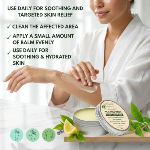 Chamuel Tea Tree Oil Balm - Natural Moisturizing Cream for Dry Skin, 2-Pack