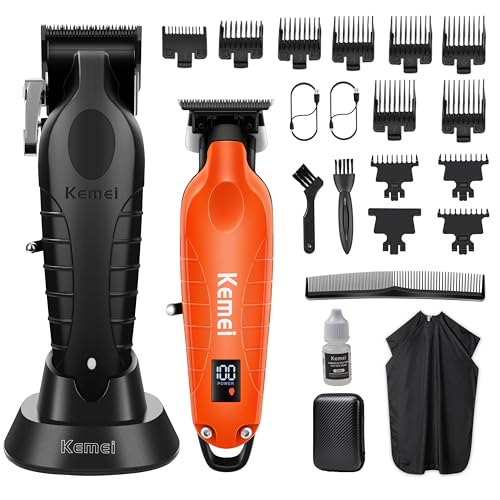 KEMEI Cordless Hair Clippers & Trimmers Set Orange 2293+2296